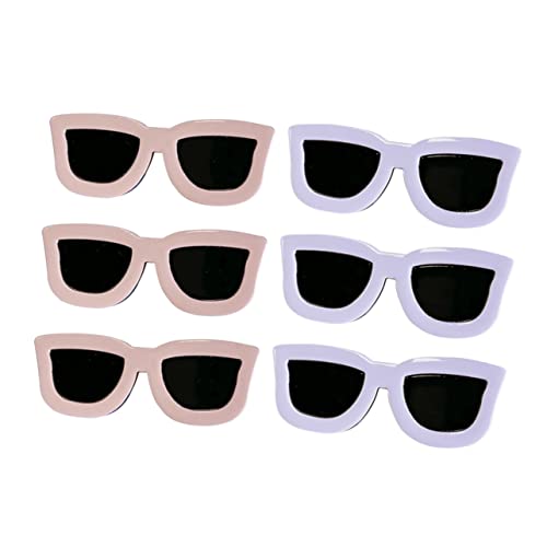 BAZEITFLOW 6 Stück Haarklammern Sonnenbrillenform Bunte Haarspangen für Mädchen Lustiger Haarschmuck für Partys Reisen Geburtstag und Festliche Anlässe Modische Haarklammern für Alltag und von BAZEITFLOW