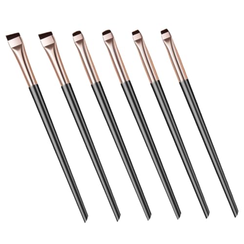 BAZEITFLOW 6 Stück Teiliges Augen Make Up Pinsel Set Feiner Präzisions Eyeliner Pinsel Schräger Applikator für Präzises Auftragen Geeignet für Anfänger und Profis Komfortabler Griff von BAZEITFLOW