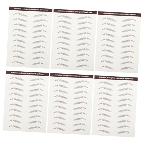 BAZEITFLOW 6 Stück Teiliges Augenbrauen Tattoo Wasserfest Wiederverwendbar Natürliche Makeup Brow Sticker für Damen mit Spärlichen oder Fehlenden Brauen von BAZEITFLOW
