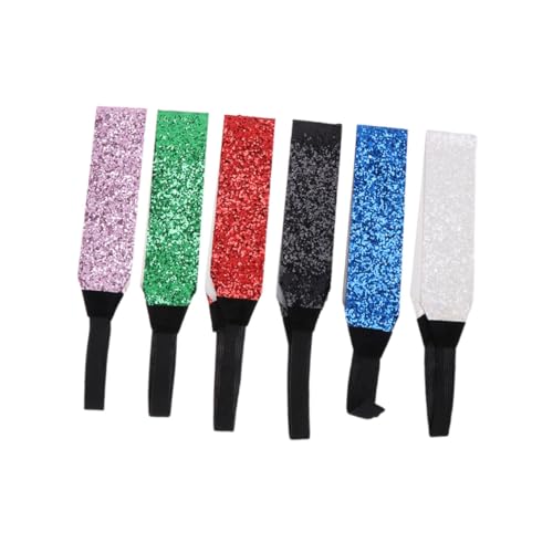 BAZEITFLOW 6 Stück Teiliges Glitzerndes Stirnband Elastische Pailletten Haarbänder in Leuchtenden Farben Modische Haarreifen für Damen und Mädchen für Partys Festivals und Zufällige Farbe von BAZEITFLOW