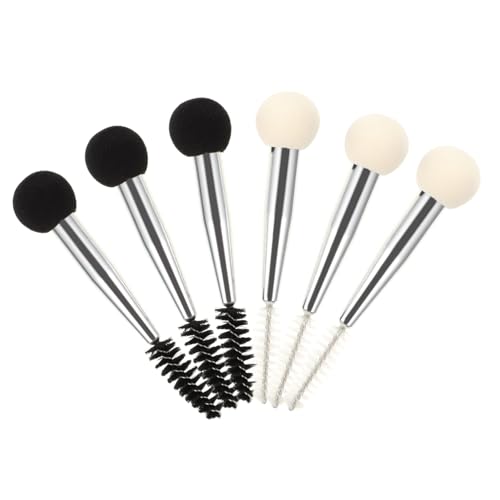 BAZEITFLOW 6 Stück Teiliges Make up Schwamm Pinsel Doppelseitig Vielseitig für Eyebrow Eyelash und Foundation Langlebig Leicht für Damen und Reisen von BAZEITFLOW