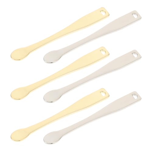BAZEITFLOW 6 Stück Teiliges Metal Kosmetikspatel Gesichtscreme Löffel Hautfreundlich Geruchlos für DIY Kosmetik Cremes Masken Lotionen Praktische Kosmetik Werkzeuge in Silber Gold von BAZEITFLOW