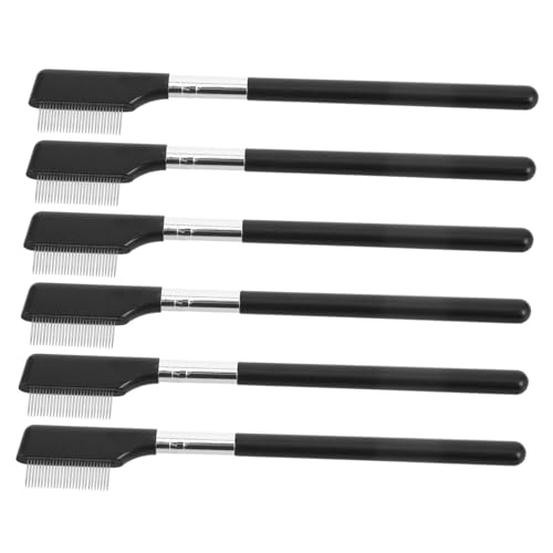 BAZEITFLOW 6 Stück Teiliges Metall Wimpernkamm Feinen Zähnen Langlebiger Stahlgriff Wiederverwendbar und Leicht zu Reinigen Präzises Wimpern Brauenstyling für Klumpenfreie Mascara-entfernung von BAZEITFLOW