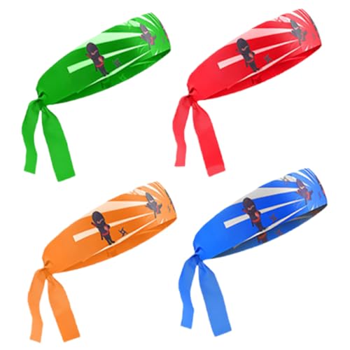 BAZEITFLOW 6 Stück Teiliges Ninja Stirnband für Verstellbar mit Klassischem Samurai und Karate Design Bequemes Kopfbedeckung für Rollenspiele Karneval Kostümzubehör und Partyspaß von BAZEITFLOW