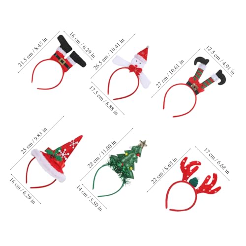 BAZEITFLOW 6 Stück Teiliges Weihnachts Haarreif mit Rentier Geweih und Weihnachtsbaum Festliche Party Accessoires für Frauen und Bequeme Vielseitige Kopfbedeckungen für Weihnachtsfeiern von BAZEITFLOW