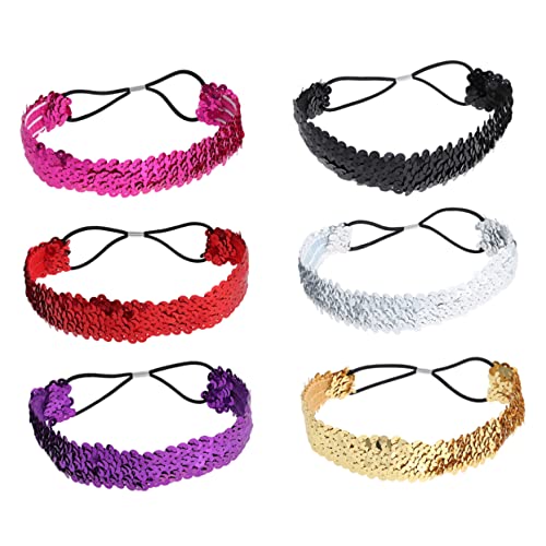 BAZEITFLOW 6stücke Pailletten Stirnband Silber Für Damen Haarband Mit Paillettenperlen Elastischer Kordelreif Für Mädchen Accessoire Für Partys Und Besondere Anlässe BAZEITFLOW 6stücke Pailletten Stirnband Silber Für Damen Haarband Mit Paillettenperlen Elastischer Kordelreif Für Mädchen Accessoire Für Partys Und Besondere Anlässe von BAZEITFLOW