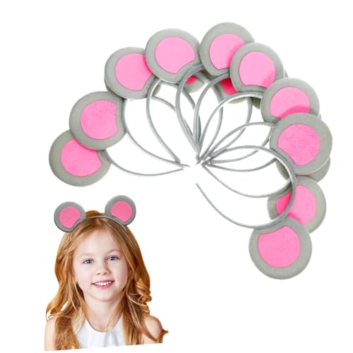 BAZEITFLOW 8 Stück Teiliges Mausohren Haarreifen Leichtes Flexibles Stirnband mit Niedlichen Tierohren Bequem für Damen Kostümzubehör für Karneval Fasching Mottoparty und Tanzveranstaltungen von BAZEITFLOW