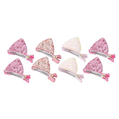BAZEITFLOW 8 Stück Teiliges Set Pailletten Katzenohren Haarclips für Mädchen Damen Bunte Süße Haarspangen Geeignet für Alltag Party Cosplay Geburtstag Halloween Vielseitiges Haarschmuck von BAZEITFLOW