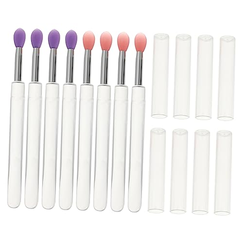BAZEITFLOW 8stücke Lidschatten-applikatoren Mit Lidschattenpinseln Und Lippenpinsel Für Augen Make-up Kompaktes Design Für Reisen Und Täglichen Gebrauch von BAZEITFLOW