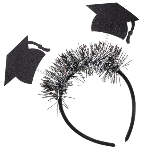 BAZEITFLOW Abschluss Stirnband mit Schwarzem und Goldenem Fünf point stern Verstellbar Elastisch Langlebig Perfektes Haar accessoire für Abschlussfeier Baccalaureat kleid Festliche Party und von BAZEITFLOW