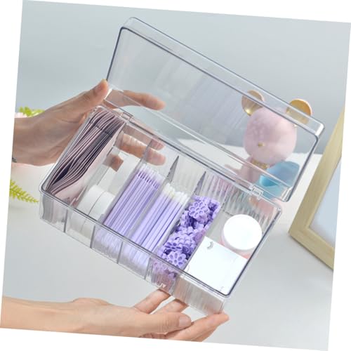 BAZEITFLOW Acryl Make Up Aufbewahrungsbox mit Deckel Großer Kosmetik Organizer für Wimpernverlängerungswerkzeuge Vielseitiger Makeup Tool Halter für Schreibtisch und Schminktisch von BAZEITFLOW