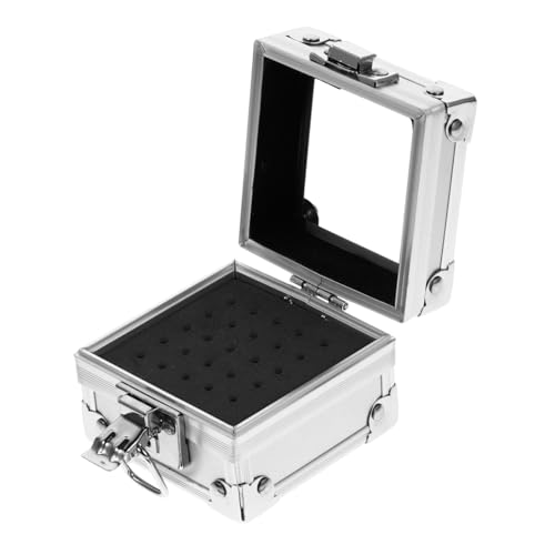 BAZEITFLOW Aluminium Nagelbohrer Aufbewahrungsbox Nagelfräser Bits Organizer Tragbar Robust für Nagelschleifköpfe Maniküre Nageltechnik Zubehör von BAZEITFLOW