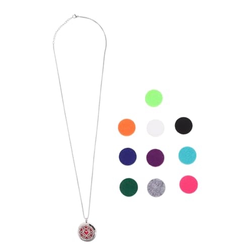 BAZEITFLOW Parfüm Halskette Mit Diffusor Für Ätherische Öle Vintage-Halskette Für Damen Aus Edelstahl Praktische Duft-Kette Mit Nachfüllpads Für Alltags Und Partytrage von BAZEITFLOW