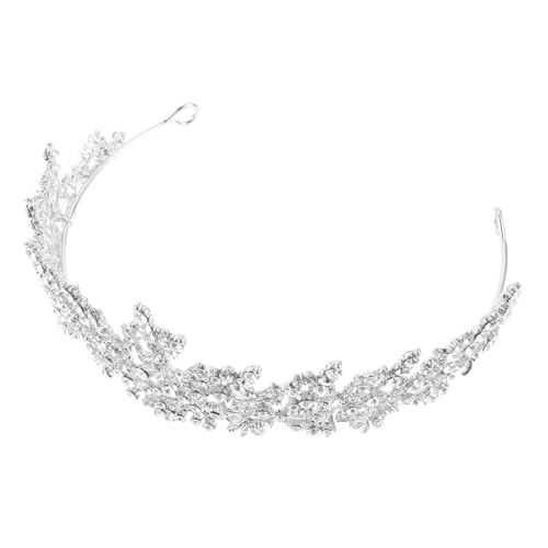 BAZEITFLOW Barock Wasserstrahl Kristallkrone für Braut Stabile Hochzeit Tiara mit Funkelnden Strasssteinen Verstellbar Silberfarbene Brautkopfbedeckung für Geburtstag Bühne Party von BAZEITFLOW