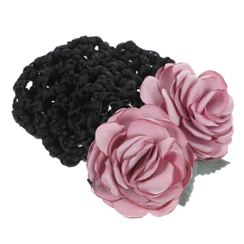 BAZEITFLOW Blumen Haarnetz mit Haarklammer Feines Netz für Ballett Dutt Eleganter Haarschmuck für Damen und Mädchen Robustes Haarnetz für Dünnes und Dickes Haar Geschenkidee von BAZEITFLOW