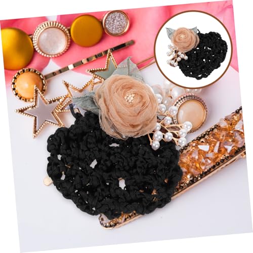 BAZEITFLOW Blumiger Haarnetz Haarclip für Damen Leichter Haarnetz dutt mit Stoffblume Bequemes Haarschmuck accessoire für Arbeit und Alltag Einfach zu Befestigen von BAZEITFLOW