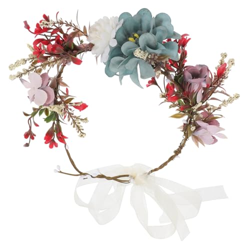 BAZEITFLOW Blumiges Braut Haarband mit Elastischem Band Süßes Blumen Stirnband für Damen Vielseitiger Haarschmuck für Hochzeit Party und Festliche Anlässe von BAZEITFLOW