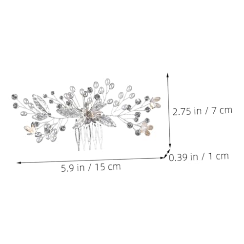 BAZEITFLOW Braut Haarkamm Silber mit Funkelnden Strasssteinen Leichter Hochzeitsschmuck Handgefertigtes Accessoire für Braut und Brautjungfern Komfortabel Ganztägig Tragbar von BAZEITFLOW