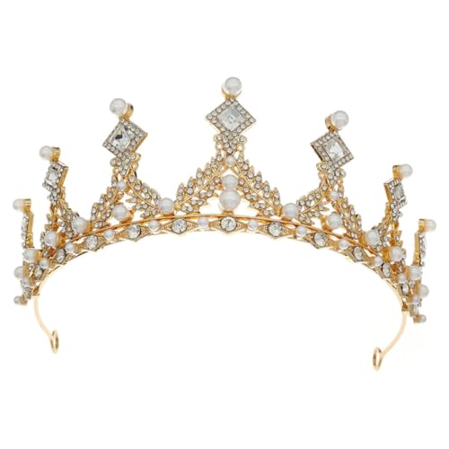 BAZEITFLOW Braut Tiara mit Perlen und Strass Eleganter Haarschmuck für Hochzeit und Party Komfortabler Langlebiger Kopfschmuck Fest Sitzend Schonend für Haare bei Fotoshootings und Festliche von BAZEITFLOW