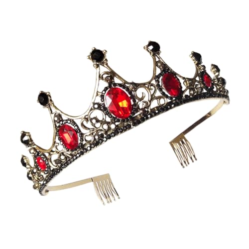 BAZEITFLOW Brautkrone mit Haarkamm Strahlender Roter und Goldener Kopfschmuck für Hochzeit Fotoshooting und Festliche Anlässe Stilvolles Brautschmuck Accessoire für Damen von BAZEITFLOW