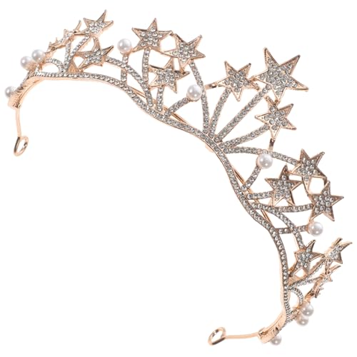 BAZEITFLOW Brautkrone mit Perlen und Stern Design Handgefertigte Prinzessinnen Tiara für Damen Festlicher Hochzeitsschmuck Goldenes Hochzeits Accessoire BAZEITFLOW Brautkrone mit Perlen und Stern Design Handgefertigte Prinzessinnen Tiara für Damen Festlicher Hochzeitsschmuck Goldenes Hochzeits Accessoire von BAZEITFLOW