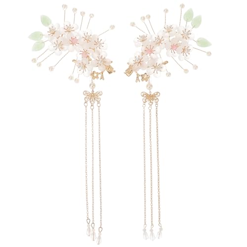 BAZEITFLOW Chinesische Haarklammer mit Blumen quaste Eleganter Haarschmuck für Damen und Mädchen Vielseitig für Alltag Party Hochzeit und Festliche Anlässe Geeignet von BAZEITFLOW