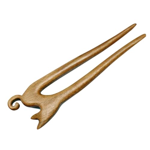 BAZEITFLOW Chinesischer Holz Haarstab Katzenmotiv Handgeschnitzt Vintage Haargabel für Damen und Mädchen Retro Haarschmuck für Hochzeit Party Alltagslook von BAZEITFLOW