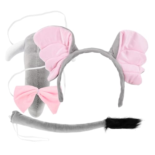 BAZEITFLOW Elefanten Kostümset Mit Ohren Stirnband Fliege Und Rock Einzigartiges Cosplay Zubehör Für Erwachsene Für Halloween Und Karneval von BAZEITFLOW