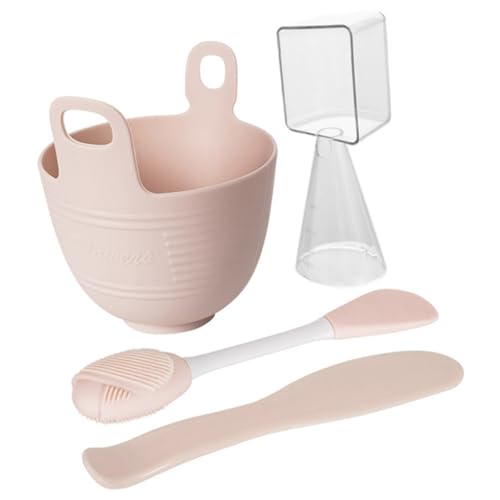BAZEITFLOW DIY Silikon Gesichtsmaske Mischschüssel mit Löffel und Spatel Flexible Langlebige Rührschale Tragbar für Hautpflege und Haarbehandlung Zuhause und Unterwegs von BAZEITFLOW