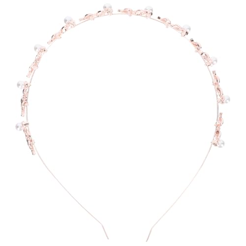 BAZEITFLOW Damen Haarband mit Goldfarbenem Metall und Perlen Zartes Design Leichtes Stirnband für Mädchen Modisches Haarschmuck Accessoire für Besondere Anlässe von BAZEITFLOW