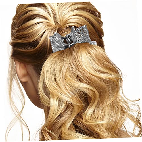 BAZEITFLOW Damen Haarklammer Design mit Strasssteinen Robuster Ponytail Clip für Hohen Pferdeschwanz Praktische Haarklammer für Dickes Haar Bequemer Haarhalter für Alltag und Sport von BAZEITFLOW