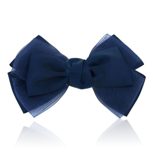 BAZEITFLOW Damen Haarklammer mit Schleifen Design für und Mädchen Tiefblaue Stoff Haarspange Vielseitig Einsetzbar als Haaraccessoire oder Kopfschmuck von BAZEITFLOW