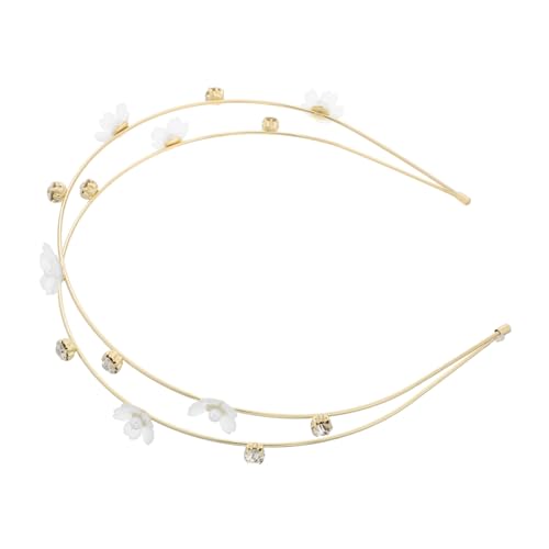 BAZEITFLOW Damen Haarreif mit Doppelter Blumenverzierung und Funkelnden Strasssteinen Leichter Legierungs Headpiece für Festivals Cosplay und Alltag Süßer Eleganter Kopfschmuck von BAZEITFLOW