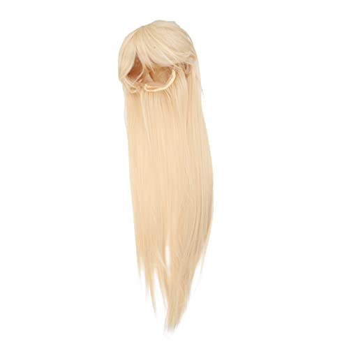 BAZEITFLOW Damen Perücke Mit Fransen Lange Gerade Perücke Aus Hitzebeständigem Kunsthaar Für Cosplay Partys Und Täglichen Gebrauch Stilvolle Blonde Haarfarbe von BAZEITFLOW