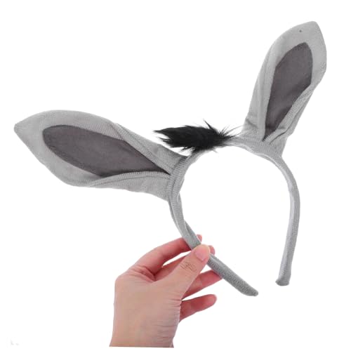 BAZEITFLOW Donkey Ohr Stirnband Tierkostüm Haarreif Verkleidung Halloween Fasching Party Zubehör Niedlich für Junge Mädchen Kopfgröße Angepasst Vielseitig für Kostüm und Themenfest von BAZEITFLOW