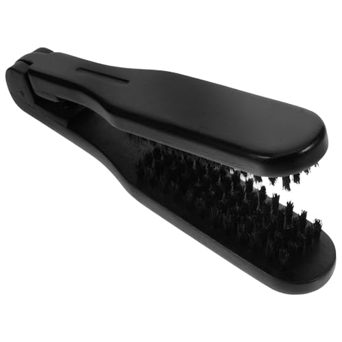 BAZEITFLOW Doppelseitiger Haar Glättbürste mit Wildschweinborsten Tragbarer Haarkamm für Glattes Frizzfreies Styling Kompakt und Leicht Design für Damen und Herren Statikreduzierend von BAZEITFLOW