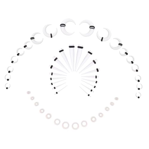 BAZEITFLOW Ear Stretching Set Acryl Spitze Tunnel Expander Ohrstecker Leicht Transparent für Ohrlochdehnung und Septum Piercing Vielseitig Modisch für Damen und Herren von BAZEITFLOW