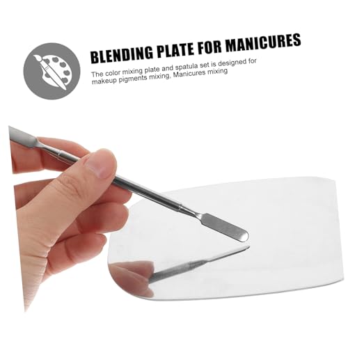 BAZEITFLOW Edelstahl Make Up Mischpalette mit Spatel Kompakte Kosmetikpalette für Foundation Lippenstift Lidschatten und Nagellack für Make Up Künstler und Maniküre Tragbar und Vielseitig von BAZEITFLOW