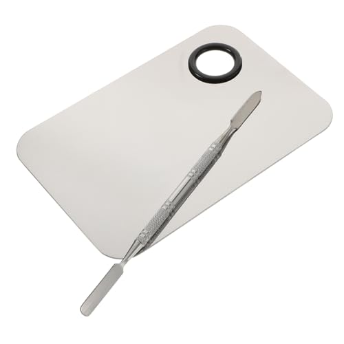 BAZEITFLOW Edelstahl Mischpalette Mit Spatel Für Make-up Grundierung Lippen Lidschatten Blenden Und Mischen von BAZEITFLOW