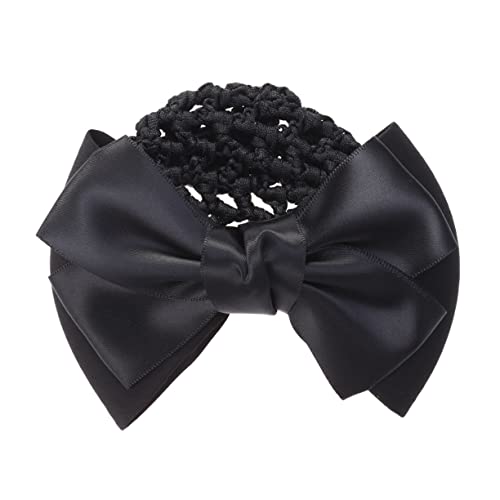 BAZEITFLOW Elastisches Haarnetz Mit Schleifenclip Für Damen Professioneller Kopfschmuck Für Dutt Schwarz Snoodnetz Für Büro Partys Und Verabredungen von BAZEITFLOW