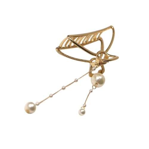 BAZEITFLOW Elegante Haarklammer Damen mit Perlen und Tassel Modischer Alloy Krallenclip Leichter Frauen Haarspangen Schmuck für Party Hochzeit und Festliche Anlässe von BAZEITFLOW