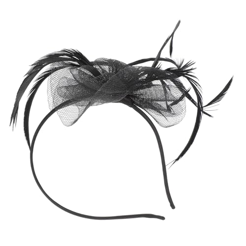 BAZEITFLOW Eleganter Braut Haarreif aus Schwarzem Mesh mit Federn Leichter Party Kopfschmuck Feines Handwerk Langlebig und Bequem für Hochzeiten und Tanzveranstaltungen von BAZEITFLOW