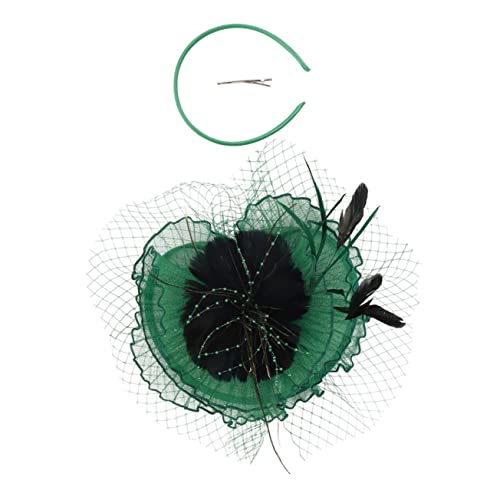 BAZEITFLOW Eleganter Fascinator Haarclip und Stirnband mit Federn und Netzstoff Abnehmbar Vielseitig für Damen Tea Party Hochzeit Bankett Cocktail und Karnevalsmode Modisches von BAZEITFLOW
