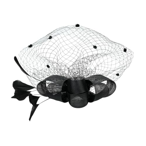 BAZEITFLOW Eleganter Schwarzer Netz Braut Haarclip Haarschmuck für Hochzeit Party Festliche Anlässe Damen Haarschmuck Zubehör von BAZEITFLOW