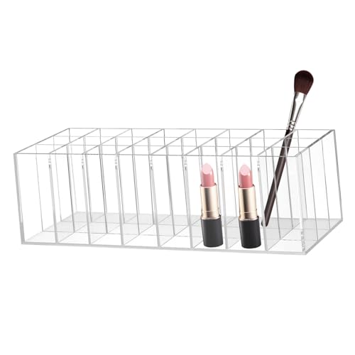 BAZEITFLOW Fächer Acryl Lip Gloss Rack mit Großem Fassungsvermögen Transparenter Lippenstifthalter für Kosmetikaufbewahrung Stabiler Make Up Organizer für Lippenstift und Schminkutensilien von BAZEITFLOW