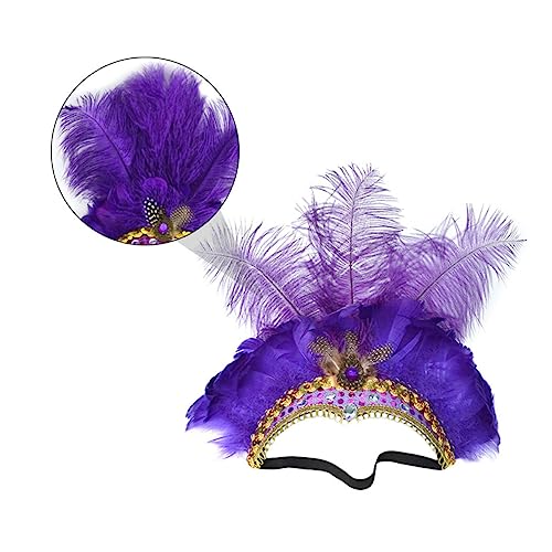 BAZEITFLOW Federn Kopfschmuck Damen Haarreif Handgefertigt Leicht Farbintensiv Karneval Bühnenfeier Hochzeit Party von BAZEITFLOW