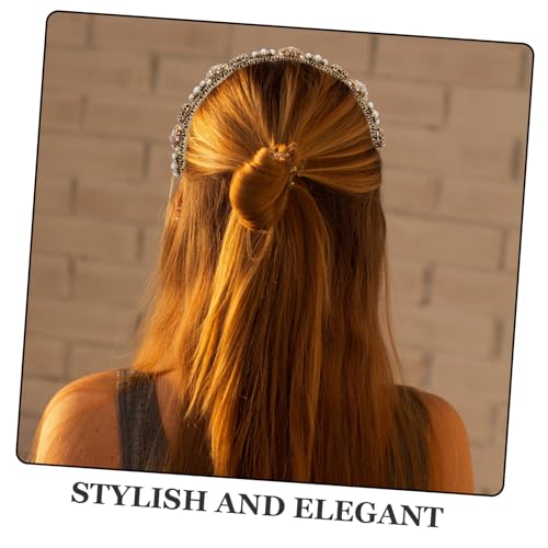 BAZEITFLOW Feines Rotes Haarring Damen Stirnband mit Perlen und Strass Schmuck Modischer Bequemer Haarreifen für Festliche Anlässe und Alltag Vielseitig für Verschiedene Frisuren Geeignet von BAZEITFLOW