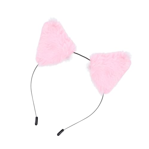 BAZEITFLOW Fluffiges Rosa Tierohren Haarreif Fox Ear Stirnband Leichtes Formstabiles Kopfschmuck für Damen Party Karneval Maskerade Kostüm Zubehör von BAZEITFLOW