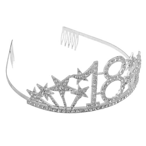 BAZEITFLOW Geburtstagskrone mit Glänzenden Strasssteinen Metall Tiara Stirnband Robuste und Bequeme Party Krone für Mädchen Geburtstag mit Einzigartiger Zahlen Dekoration von BAZEITFLOW