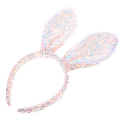 BAZEITFLOW Glitzernder Hasenohren Haarreif mit Süßen Bunny Ohren Komfortabler Stirnband für Ostern Party Foto Requisite und Tierisches Kostümzubehör Geeignet für Erwachsene von BAZEITFLOW